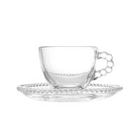 Jogo 8 Xícaras De Café De Com Pires Cristal Pearl Wolff Cor Transparente 90ml - 1