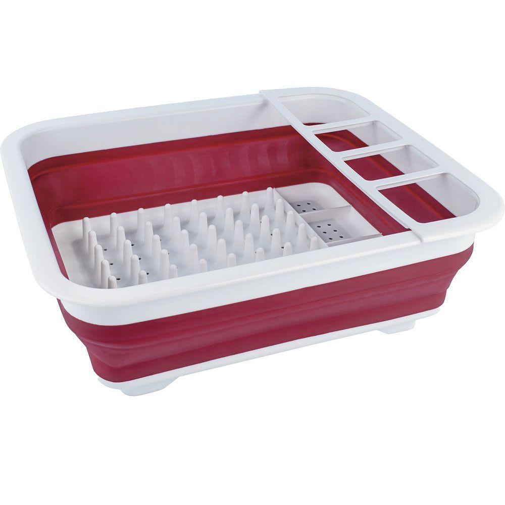 Escorredor De Pratos Euro Home Retrátil Polipropileno Vermelho - 2