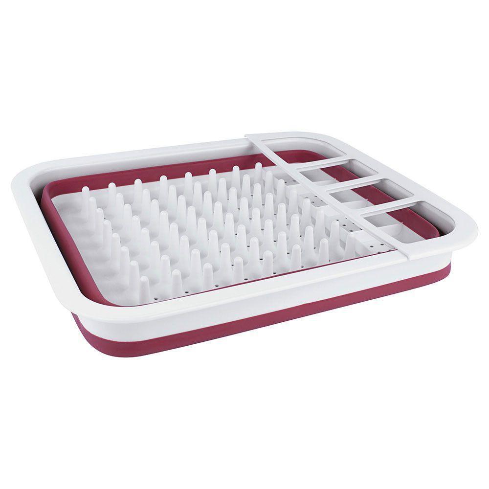 Escorredor De Pratos Euro Home Retrátil Polipropileno Vermelho - 4