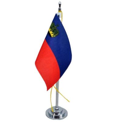 Mini Bandeira De Mesa De Liectenstein Poliéster 15 Cm Mastro