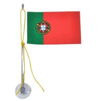 Mini Bandeira Portugal Com Ventosa Poliéster (5,5cm X 8,5cm) - 1