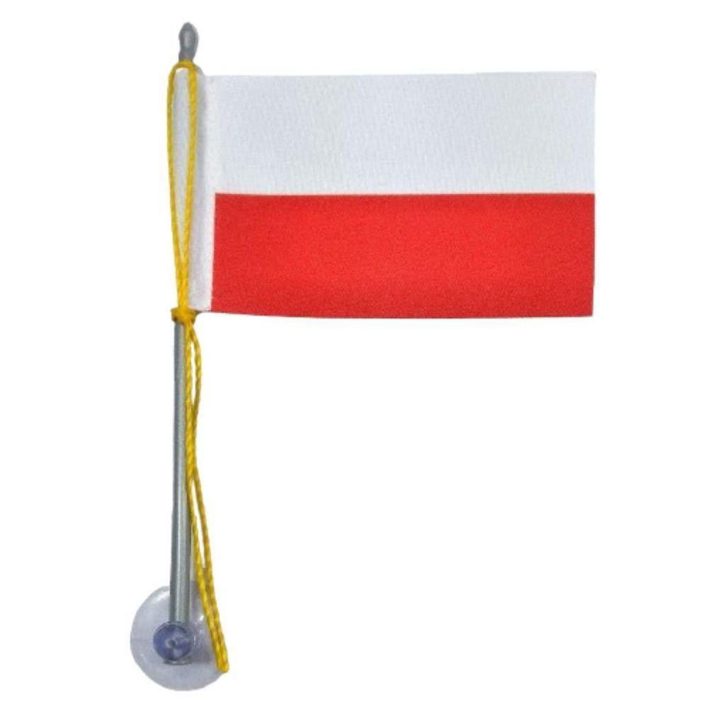 Mini Bandeira Polônia Com Ventosa Poliéster (5,5cm X 8,5cm) - 1