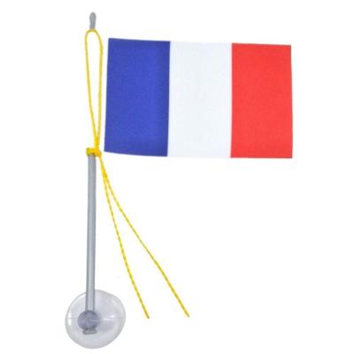 Mini Bandeira França Com Ventosa Poliéster (5,5cm X 8,5cm)
