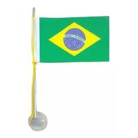 Mini Bandeira Do Brasil Com Ventosa Poliéster (5,5cm X 8,5cm) - 1