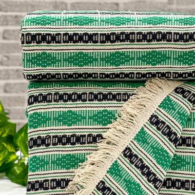 Manta Diamante Super King 100% Algodão 260x250 Listra Verde-preto