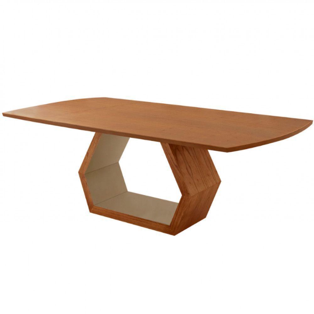 Mesa Para Sala De Jantar Ane Cinamomo Com Champanhe/cinamomo Imbuia - 1