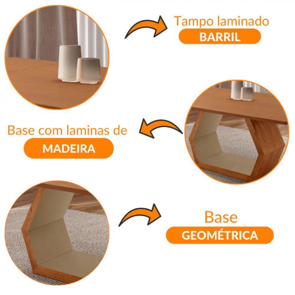 Mesa Para Sala De Jantar Ane Cinamomo Com Champanhe/cinamomo Imbuia - 5