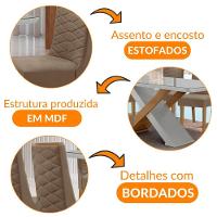 Mesa Sala De Jantar Carol 180cm E 6 Cadeiras Safira Moderna Vel. Capuccino Off White Imbuia - 6