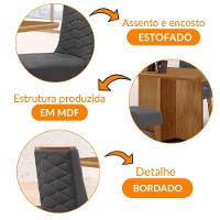 Mesa Olimpia 120 Mdf Com 4 Cadeiras Safira Veludo Grafite/naturalle/naturalle - 7