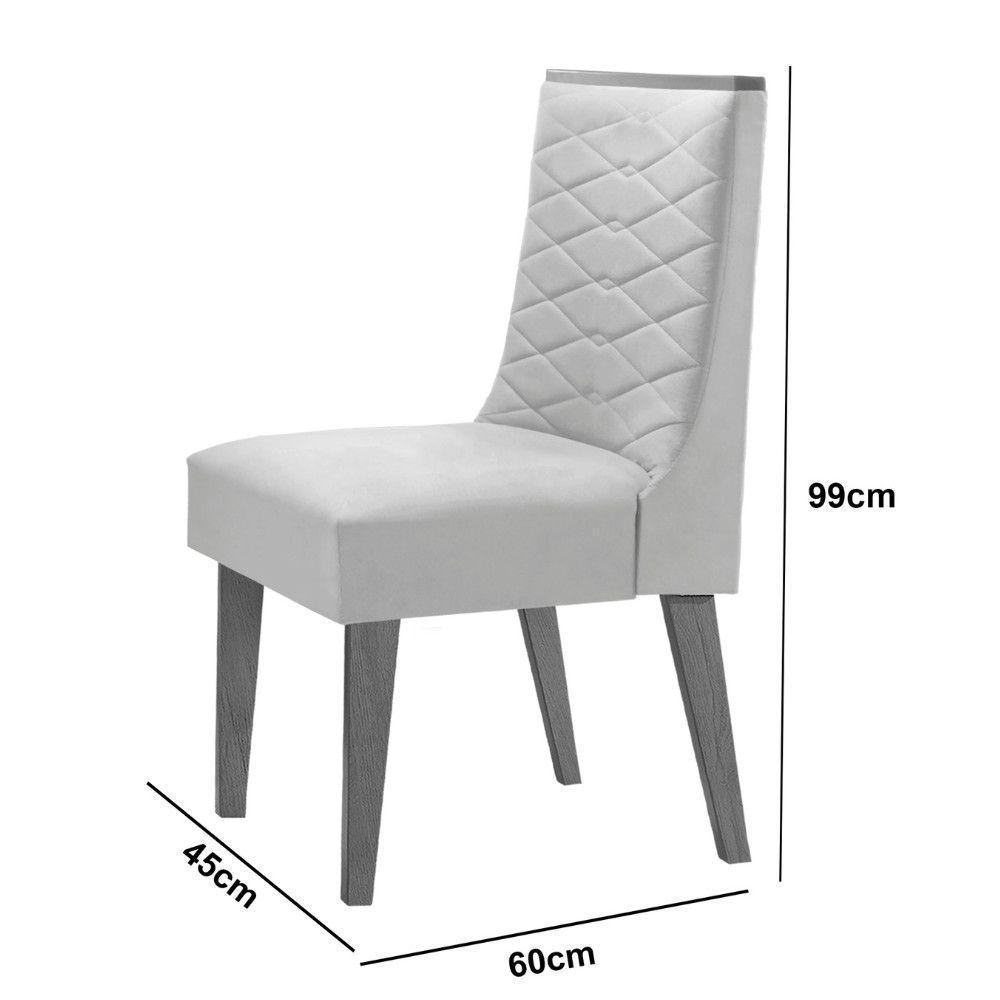 Mesa Olimpia 120 Mdf Com 4 Cadeiras Safira Linho Grafite/naturalle/naturalle - 6