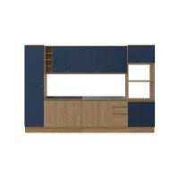 Cozinha Modulada Celeste Kappesberg 100% Mdf Nogueira/azul 9 Peças - 2