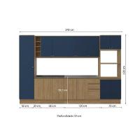 Cozinha Modulada Celeste Kappesberg 100% Mdf Nogueira/azul 9 Peças - 4