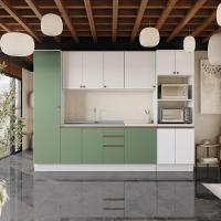Cozinha Modulada Celeste Kappesberg 100% MDF Branco/Verde 7 Peças - 1