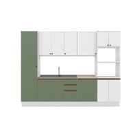 Cozinha Modulada Celeste Kappesberg 100% MDF Branco/Verde 7 Peças - 2