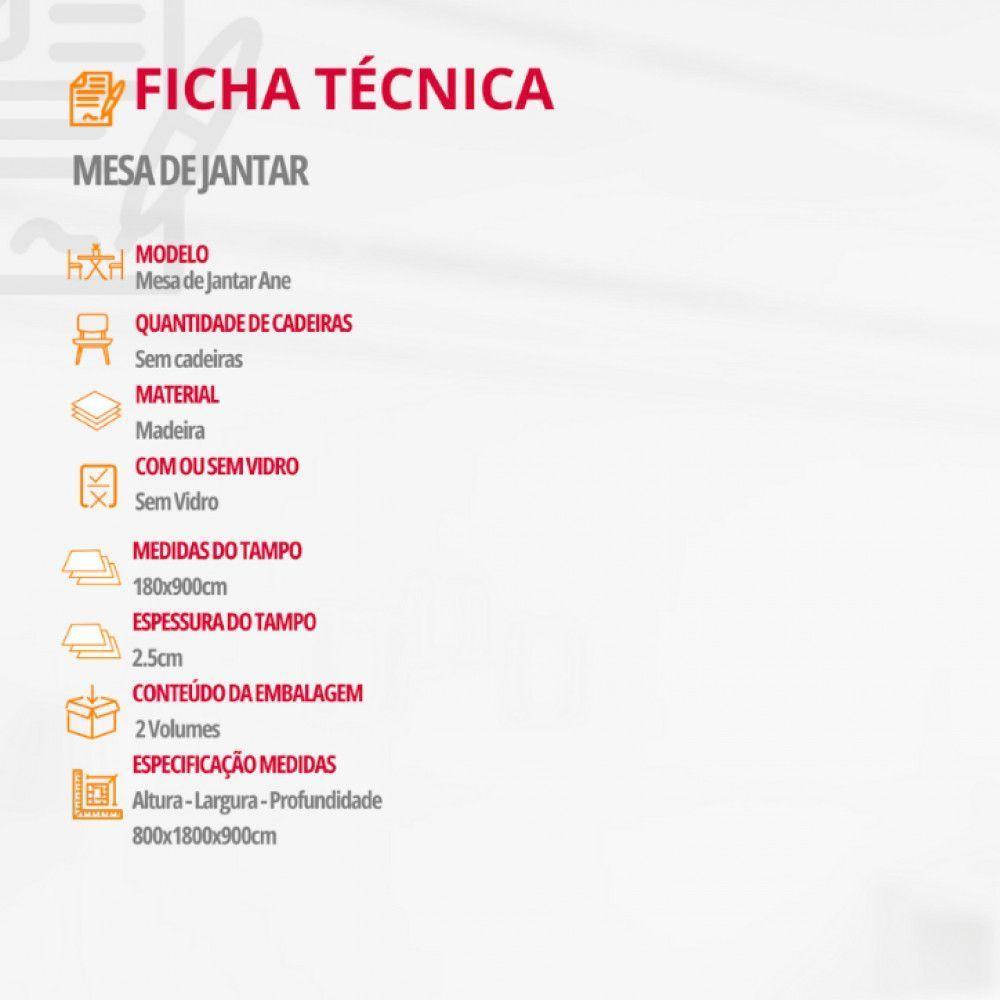 Mesa Para Sala De Jantar Ane Moderna Mobilia Cinamomo Com Off White/cinamomo Imbuia - 7