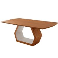 Mesa Para Sala De Jantar Ane Moderna Mobilia Cinamomo Com Off White/cinamomo Imbuia - 1