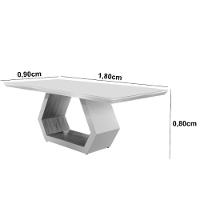 Mesa Para Sala De Jantar Ane Moderna Mobilia Cinamomo Com Off White/cinamomo Imbuia - 6