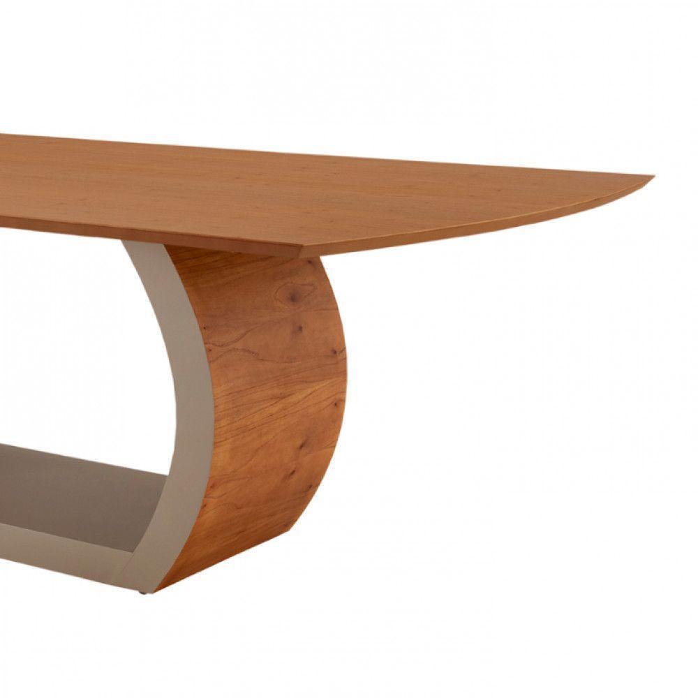 Mesa Para Sala De Jantar Ellis 220cm Madeira Moderna Mobília Cinamomo Com Champanhe/cinamomo Imbuia - 4