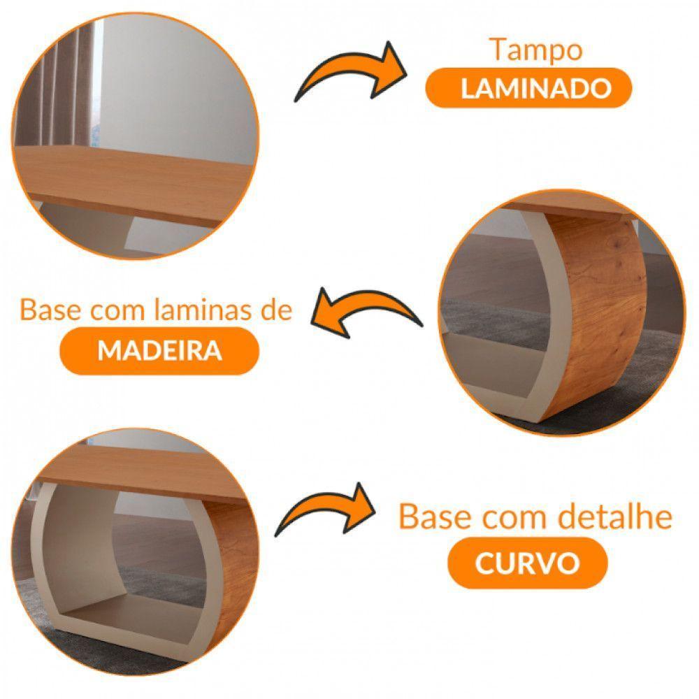 Mesa Para Sala De Jantar Ellis 220cm Madeira Moderna Mobília Cinamomo Com Champanhe/cinamomo Imbuia - 5