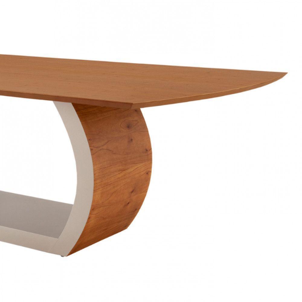 Mesa Para Sala De Jantar Ellis 220cm Madeira Moderna Mobília Cinamomo Com Off White/cinamomo Imbuia - 4