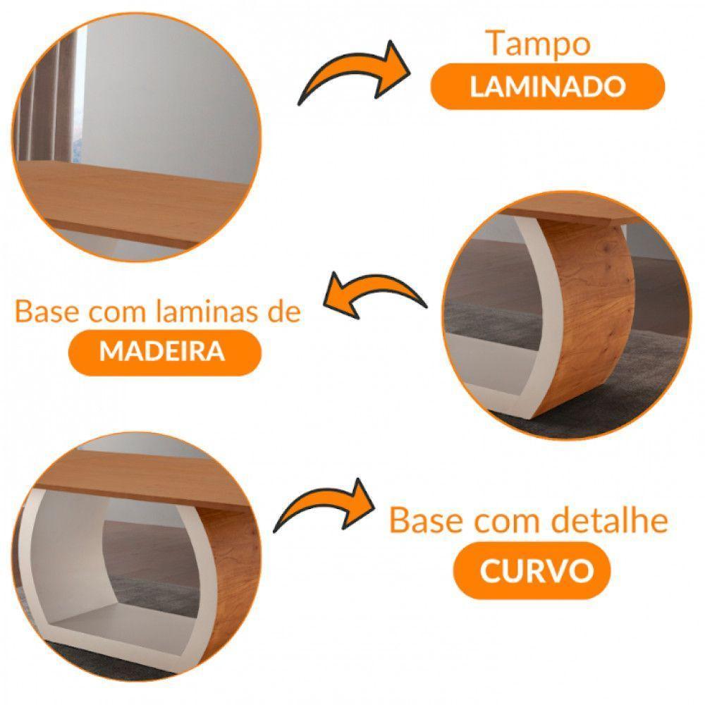 Mesa Para Sala De Jantar Ellis 220cm Madeira Moderna Mobília Cinamomo Com Off White/cinamomo Imbuia - 5