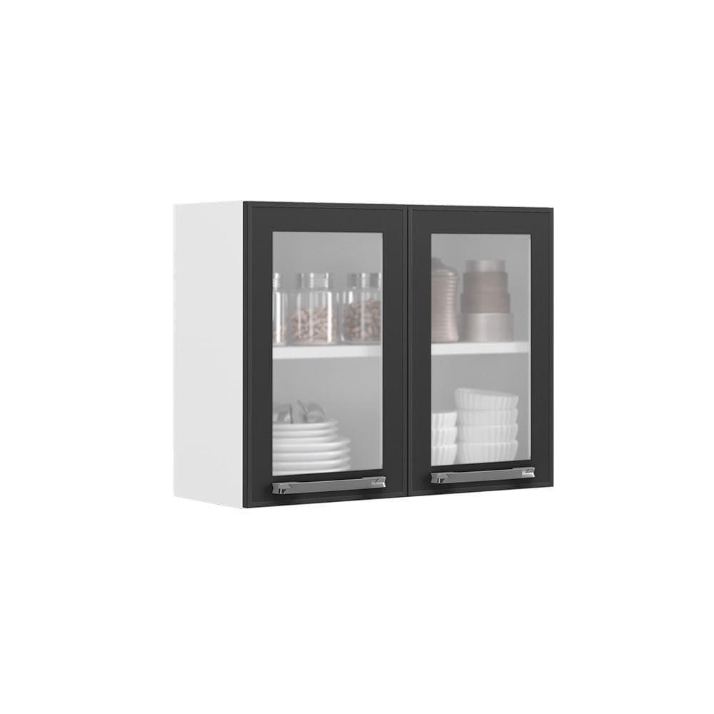 Armário Aéreo Florença Branco 70cm 2 Portas Com Vidro Em Aço Itatiaia - 1