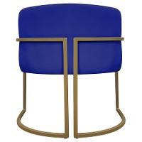 Kit 2 Poltronas Decorativas Recepção Luna Tecido Sintético Base De Ferro Dourada Azul Royal Corino - 6