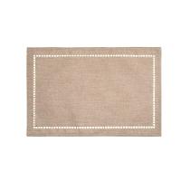 8 Lugares Americanos Retangular Poliéster Linho Bege 45cm Lyor - 1