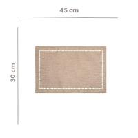 12 Lugares Americanos Retangular Poliéster Linho Bege 45cm Lyor - 3