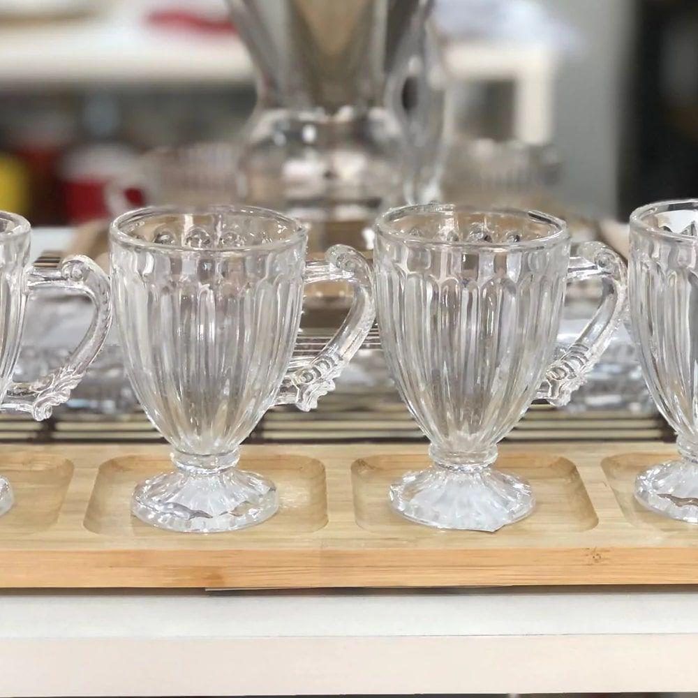 Jogo 10 Xícaras De Café Vidro Transparente Imperial Cristal 100ml Lyor - 2