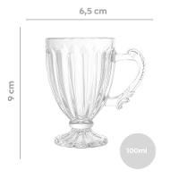 Jogo 12 Xícaras De Café Vidro Transparente Imperial Cristal 100ml Lyor
