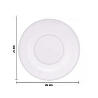 Jogo 6 Pratos Raso De Melamina Basic Branco 25cm Lyor