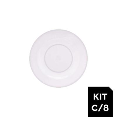 Jogo C-8 Pratos Raso De Melamina Basic Branco 25cm Lyor