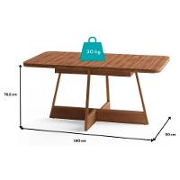 Mesa de Sala Jantar Átria Retangular 1592 Aço c/Tampo Madeirado 160x90cm Nogal/Freijo Rose - Carraro - 5