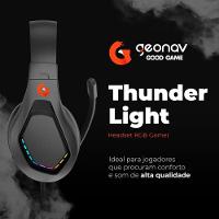 Fone De Ouvido Headset Gamer, Thunder Light, Usb 7.1, Rgb Geonav Preto - 6