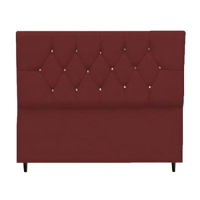 Cabeceira Estofada Cama Box Solteirão 100 Cm Suede Dubai bordô