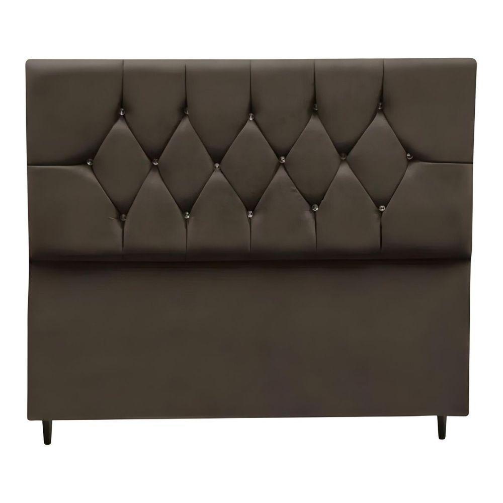 Cabeceira Para Cama Box Estofada Solteiro 90 Cm Suede Madri marrom - 1