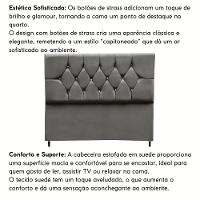 Cabeceira Estofada Cama Box King 195 Cm Suede Dubai cinza - 2