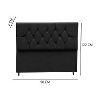 Cabeceira Cama Box Estofada Solteiro 90 Cm Suede Anitta preto