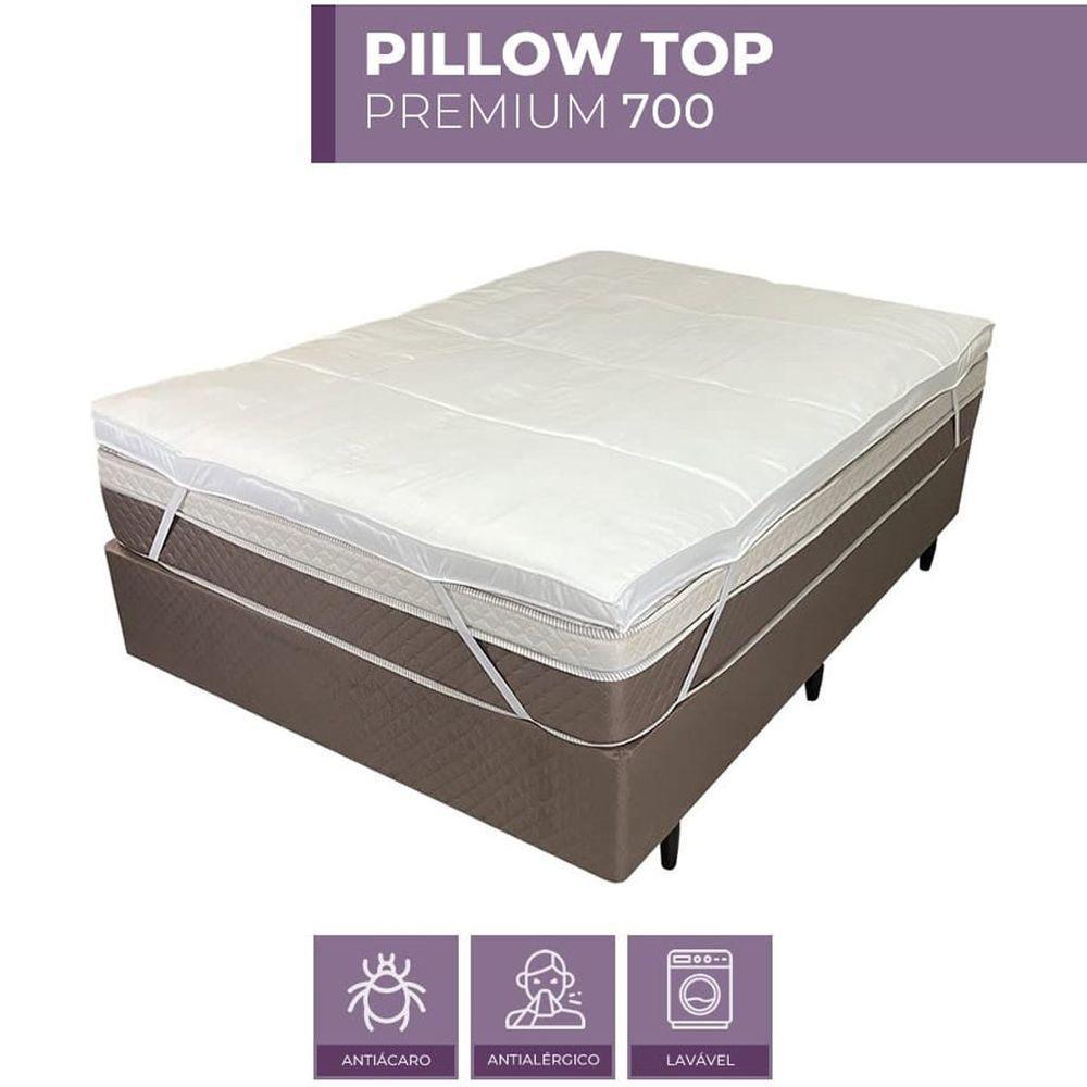 Pillow Top Solteiro King Dupla Face 200 Fios 6cm 700g-m² 100x200cm Branco - 3