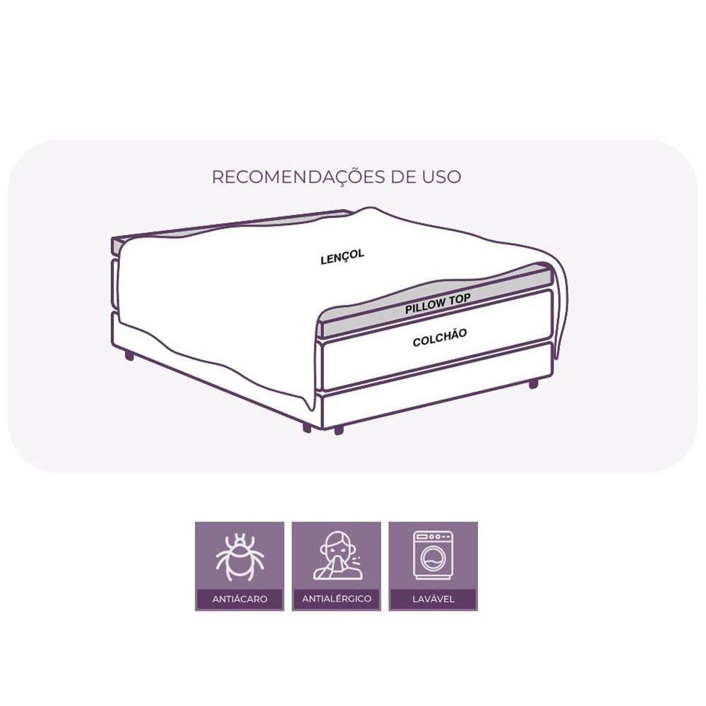 Pillow Top Viúva Dupla Face 200 Fios 6cm 700g-m² 128x188cm Branco - 5