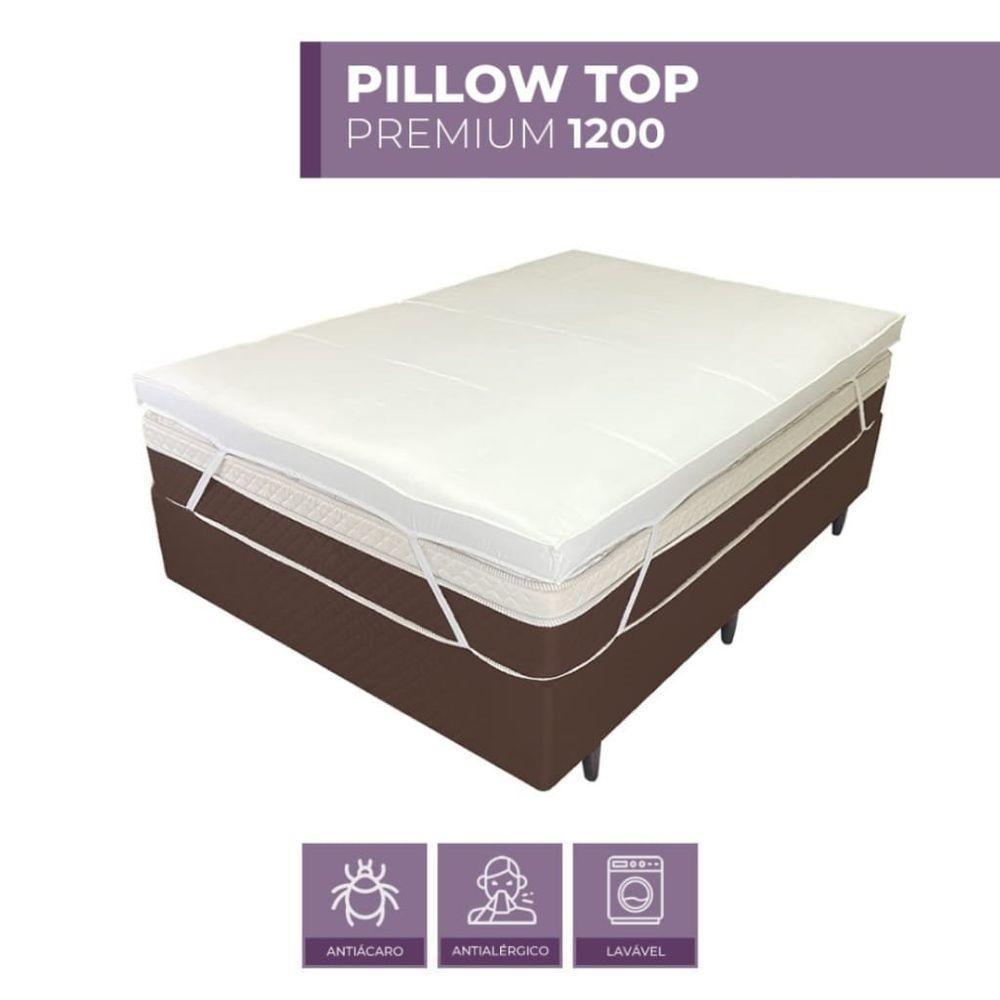 Pillow Top Solteiro 200 Fios Premium 10cm 1200g-m² 88x188cm Branco - 3