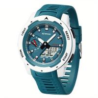 Relógio Esportivo Digital Para Homens Multifuncional Com Calendário Movimento Eletrônico Branco Azul - 1