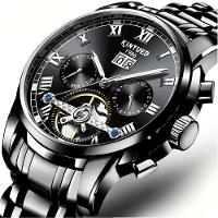 Relógio Clássico Para Cavalheiros: Relógio Automático De Luxo, Com Calendário Multifuncional E Preto - 1