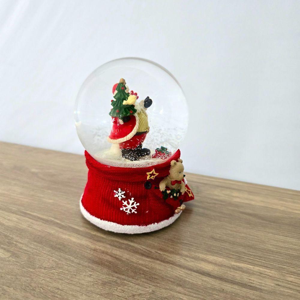 Enfeite Globo De Natal Musical Neve 15cm - 2