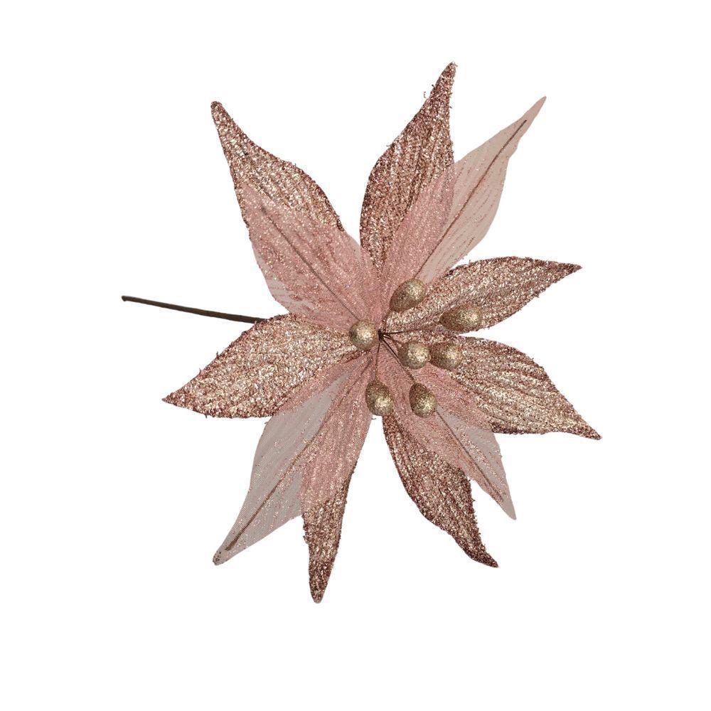 Flor Artificial De Natal Rosa 32cm - 1