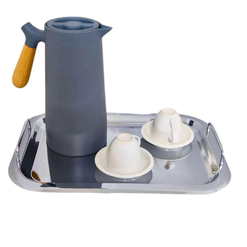 Bandeja Inox Retangular Alça Premium Café água Hotel Grande - 4