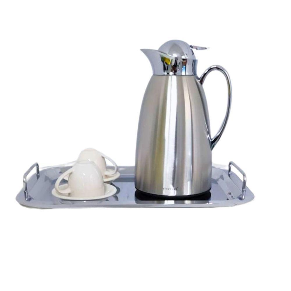 Bandeja Inox Retangular Alça Premium Café água Hotel Grande - 9