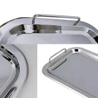 Bandeja Inox Retangular Alça Premium Café água Hotel Grande - 2