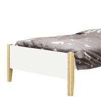 Cama Solteiro Simba Branco Fosco Com Pés Madeira Natural E Colchão D33 Reller Móveis Branco Fosco - 3